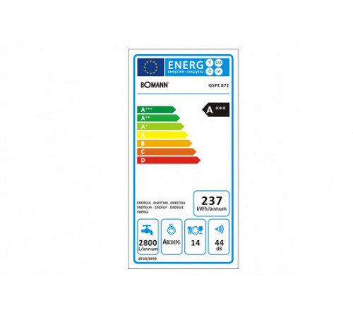 Посудомоечная машина BOMANN GSPE 872 VI 60 cm A+++