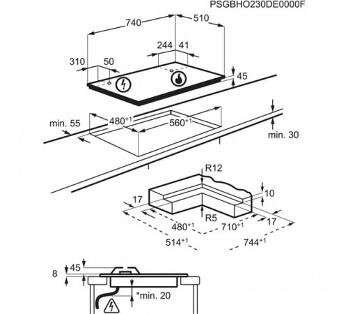 Варочная поверхность AEG HKB75453NB
