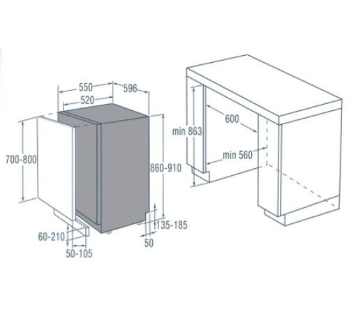 Посудомоечная машина встраиваемая полноразмерная GORENJE gdv630x