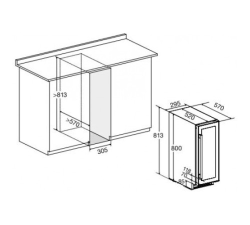 Винный шкаф DUNAVOX dx-19.58ssk/dp