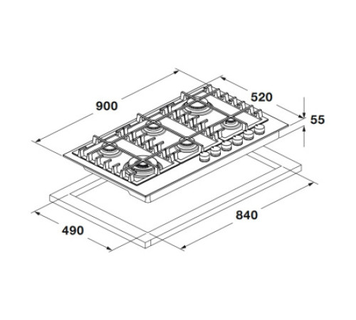 Варочная поверхность FULGOR Milano FUH 906 G DWK MBK