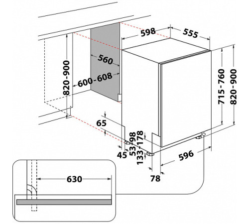 Посудомоечная машина WHIRLPOOL W7IHF60TU