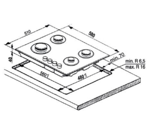Поверхность INDESIT THP 642 W/IX/I