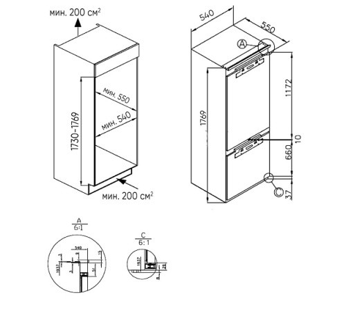 Холодильник ZUGEL ZRI1760FNF