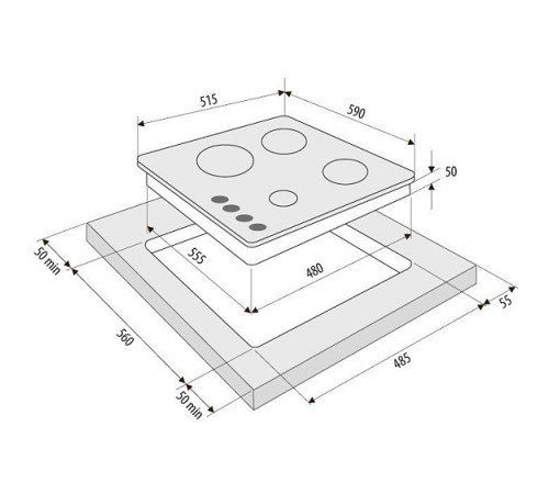 Газовая панель KRONA ARDORE 60 WH