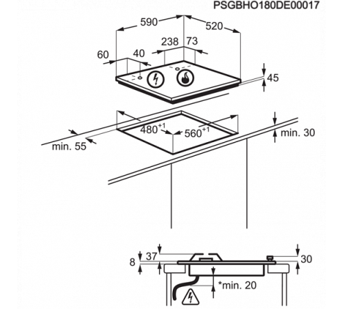 Поверхность ZANUSSI ZGO568434B