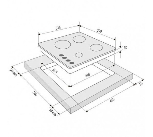 Газовая панель KRONA ARDORE 60 BL