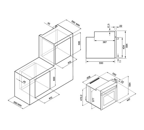 Духовой шкаф KRONA LINDE 45 WH