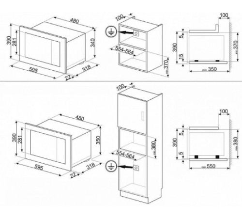 Встраиваемая микроволновая печь SMEG FMI420S2