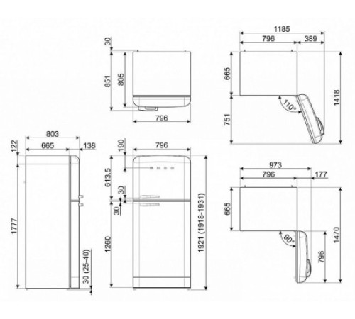 Холодильник SMEG FAB50RBL5