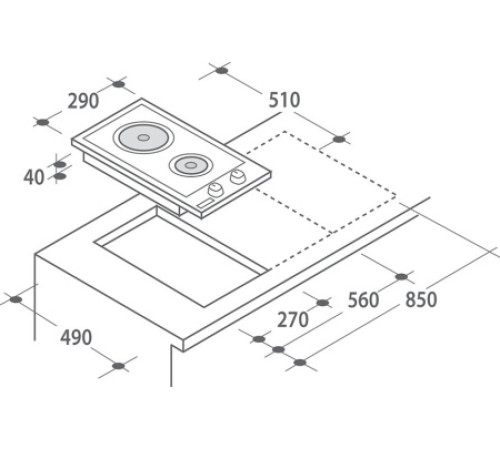 Поверхность ДОМИНО" CANDY CDH 32/1 X"