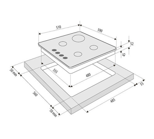 Варочная поверхность KRONA ORTICA 60 WH