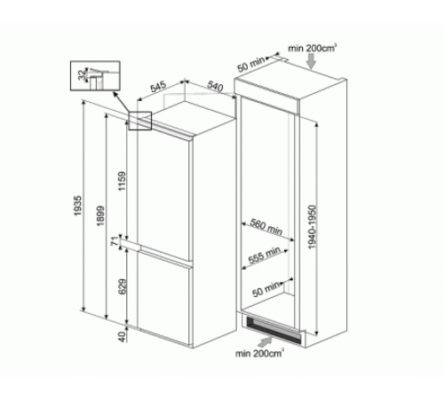 Холодильник SMEG C8175TN2P