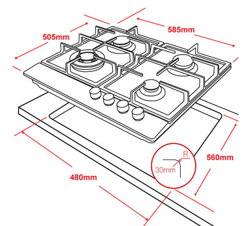 Варочная поверхность GINZZU HCG-417