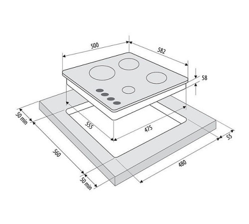 Газовая панель KRONA VETTORE 60 IX