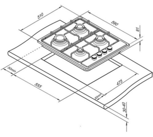 Варочная поверхность DARINA 1T1 BGM341 12 X