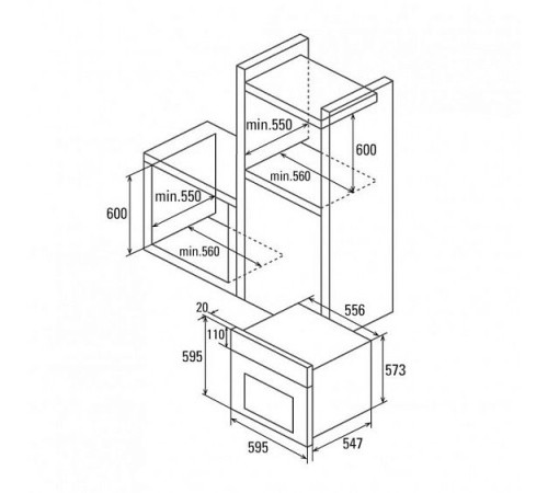 Встраиваемый электрический духовой шкаф CATA MDS 7208 WH