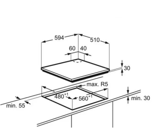 Варочная поверхность ELECTROLUX KGM64311X