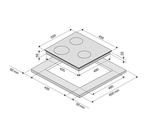 Варочная панель KRONA REMO 45 BL