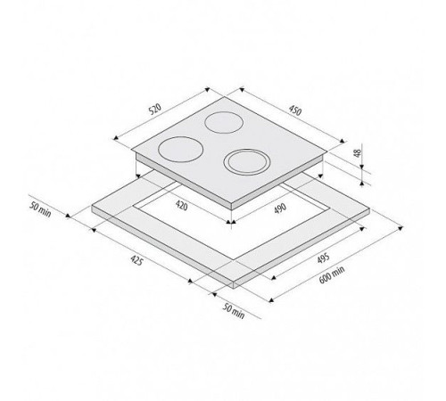 Стеклокерамическая панель KRONA FIDATO 45 BL