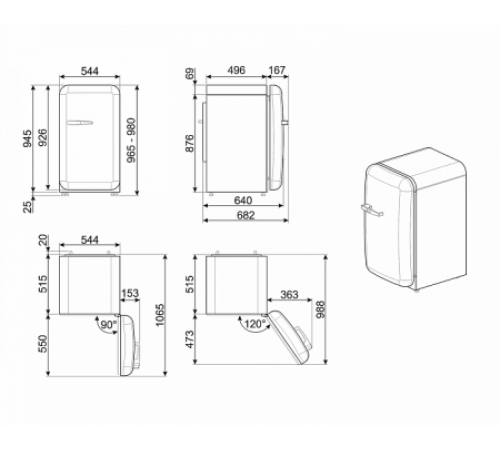 Холодильник SMEG FAB10RBL2