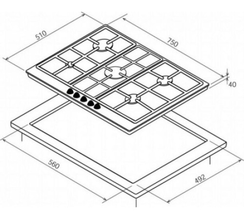 Варочная поверхность Bompani BO 297 MH/N черный