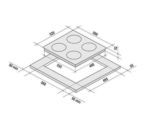 Варочная поверхность KRONA VIRGOLA 60 BL