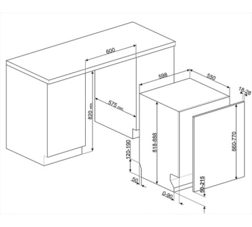 Посудомоечная машина SMEG STL253CL