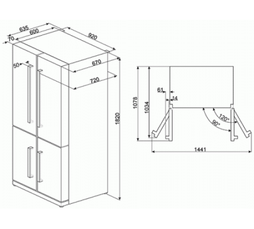 Холодильник side-by-side SMEG fq60xpe