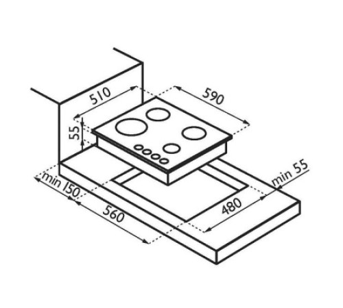 Варочная поверхность ARDESIA fl 64 gtx