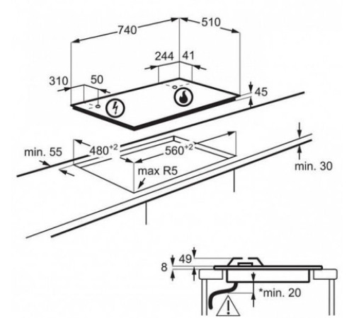 Варочная поверхность AEG HKB75450NB