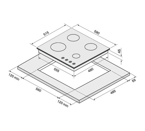 Варочная поверхность KRONA Hagel 60 WH