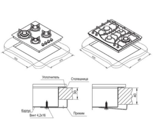 Газовая поверхность DARINA t16 bgm341 11 бежевый