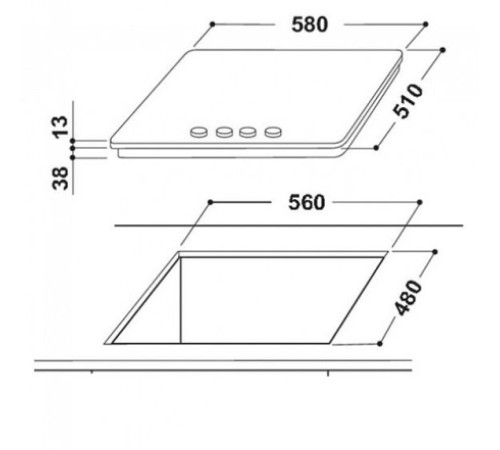 Поверхность INDESIT THP 641 W/IX/I