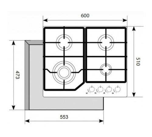 Газовая панель AKPO PGA 604 FGC wh