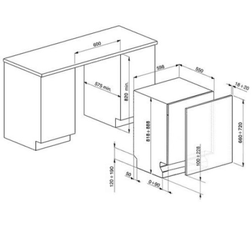 Встраиваемая посудомойка SMEG st321-1