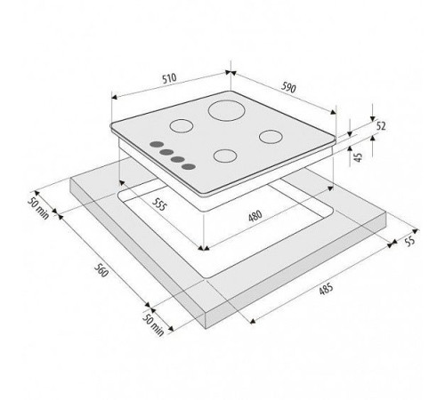 Варочная панель KRONA ORTICA 60 IX