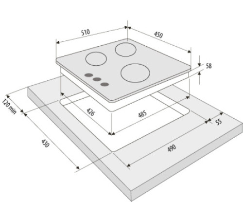 Газовая панель Fornelli PGA 45 FIERO WH