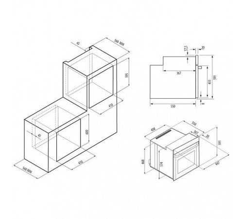 Духовой шкаф KRONA MARMO 45 BL
