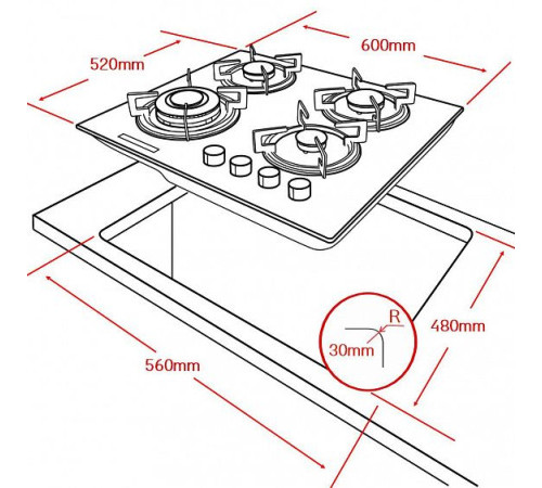 Варочная панель GINZZU HCG-445