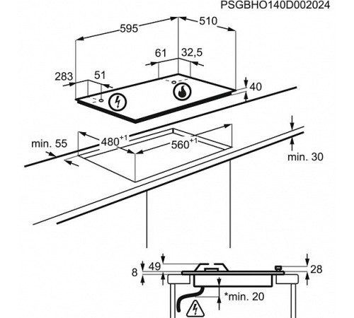 Варочная поверхность AEG HGB64420SM
