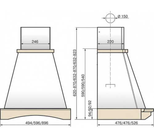 Вытяжка Elikor Ротонда 60 бежевыйбук