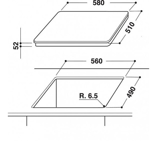 Поверхность INDESIT VID 641 B C