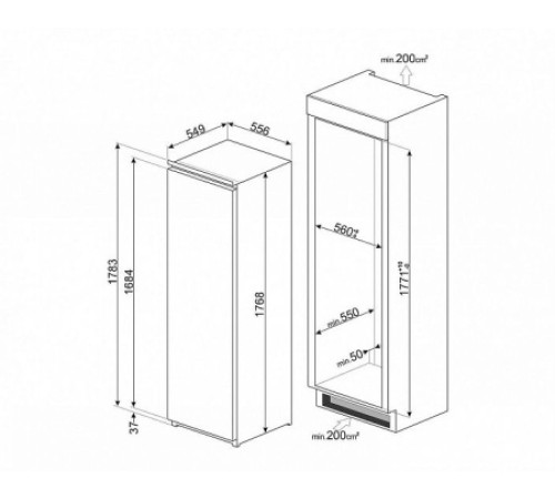 Морозильная камера SMEG S8F174DNE