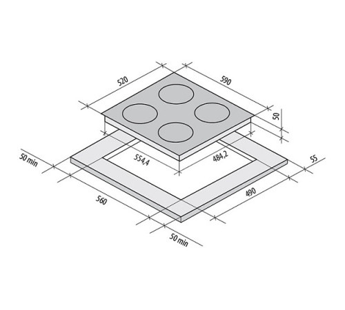 Стеклокерамическая панель Fornelli PVA 60 CREAZIONE