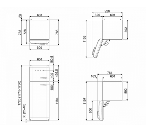 Холодильник SMEG FAB30LWH3