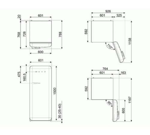 Холодильник SMEG FAB28RWH3