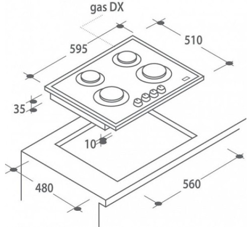 Газовая поверхность CANDY pvl 64 sgb