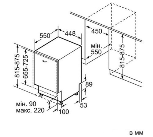Посудомоечная машина встраиваемая узкая BOSCH spv 69t50