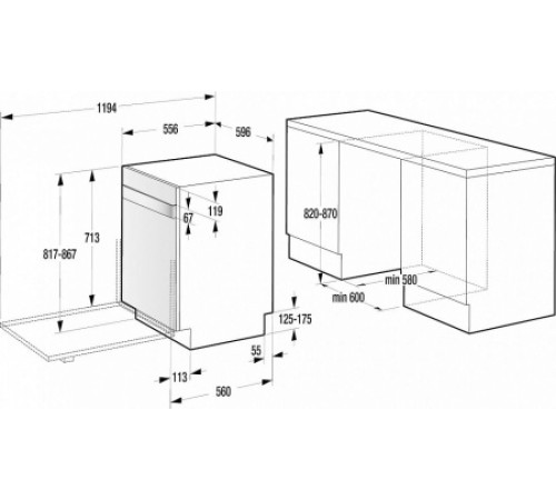 Посудомоечная машина GORENJE GV 60 ORA B